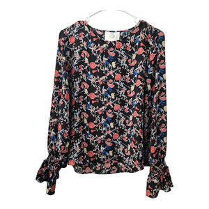 JUST Female Floral Blouse S Cottagecore Office Feminine